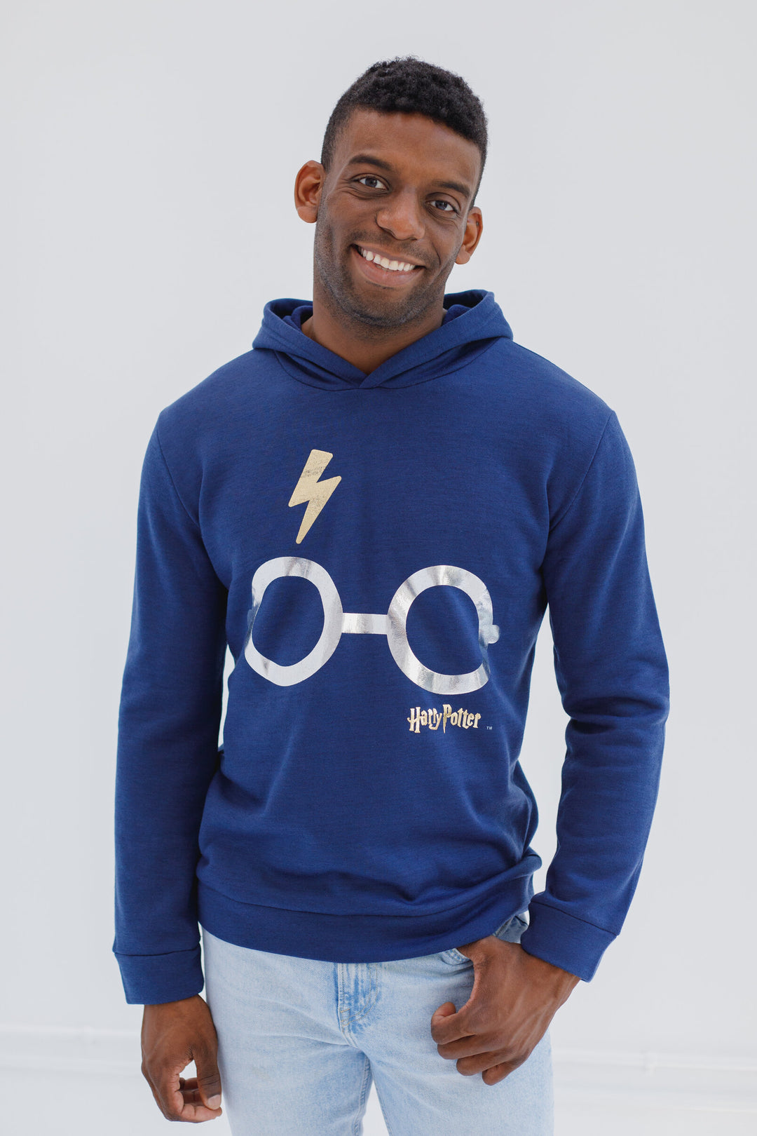 Harry Potter Boys' Fleece Pullover Hoodie Navy Blue