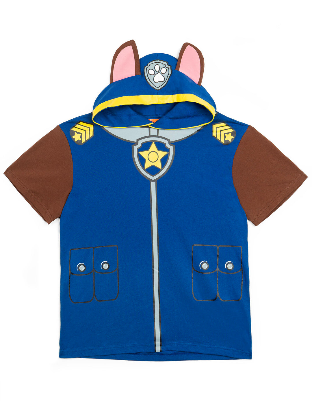 Paw Patrol Chase Men's Cosplay Hooded T-Shirt Navy Blue