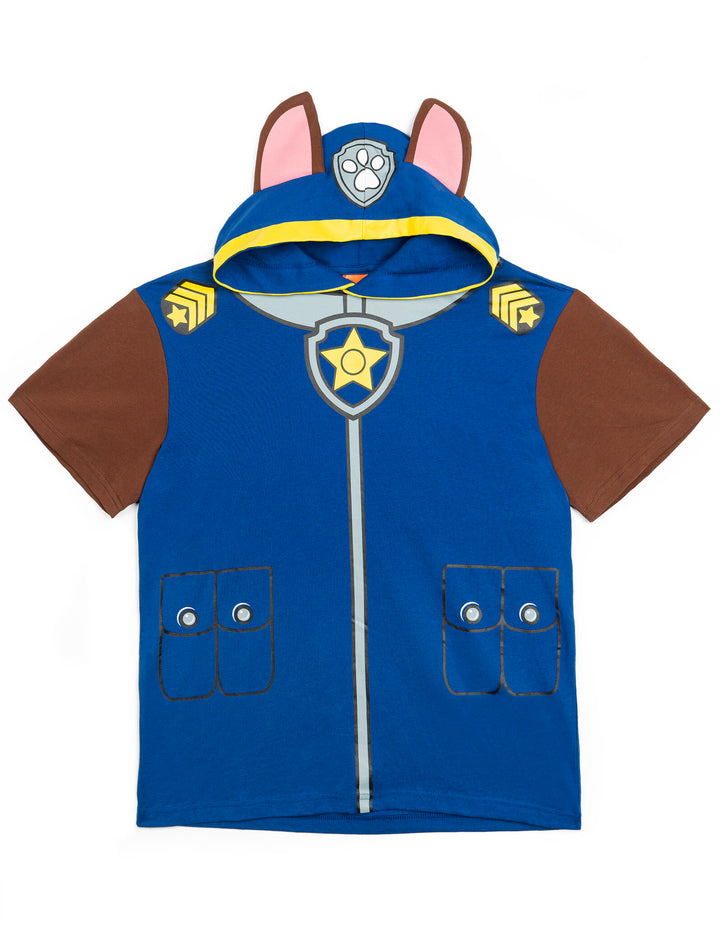 Paw Patrol Chase Men's Cosplay Hooded T-Shirt Navy Blue
