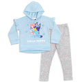 Bluey Girls' 2-Piece Hoodie and Leggings Set Blue Grey