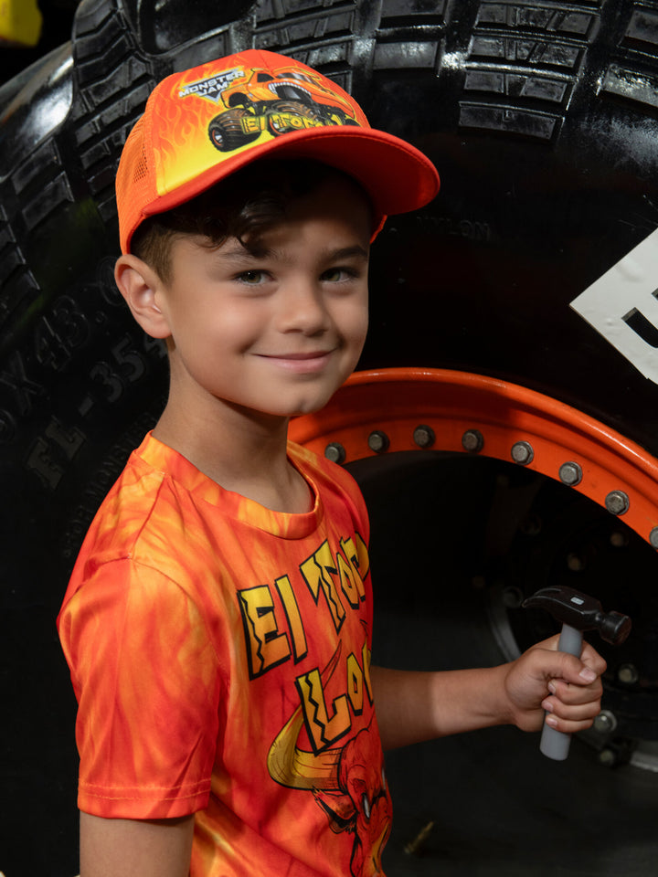 Monster Jam El Toro Loco Boys' Athletic Short Sleeve T-Shirt Flame