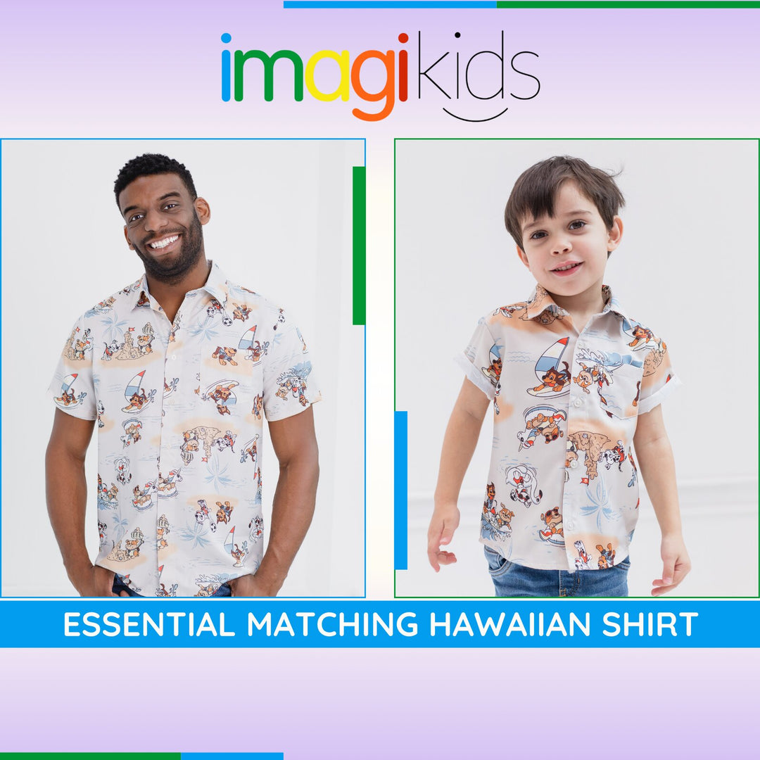 Paw Patrol Men's Hawaiian Button-Down Shirt Sand