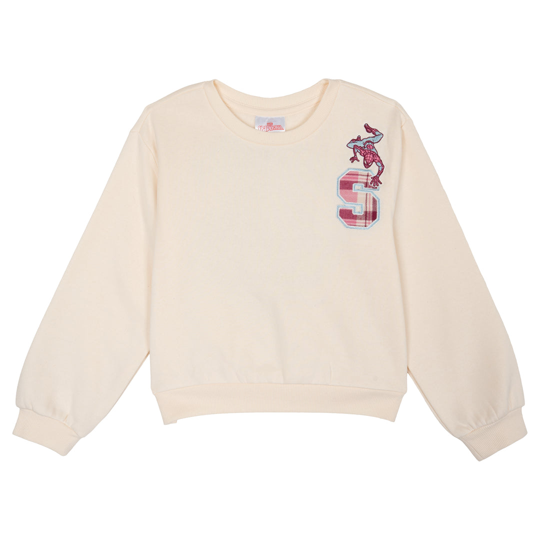 Marvel Spider-Man Girls' Fleece Sweatshirt and Pleated Skirt Set Pink Plaid