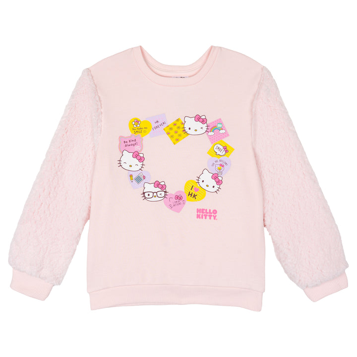 Hello Kitty Girls' Fleece 2-Piece Sweatshirt and Leggings Set Pink Plum