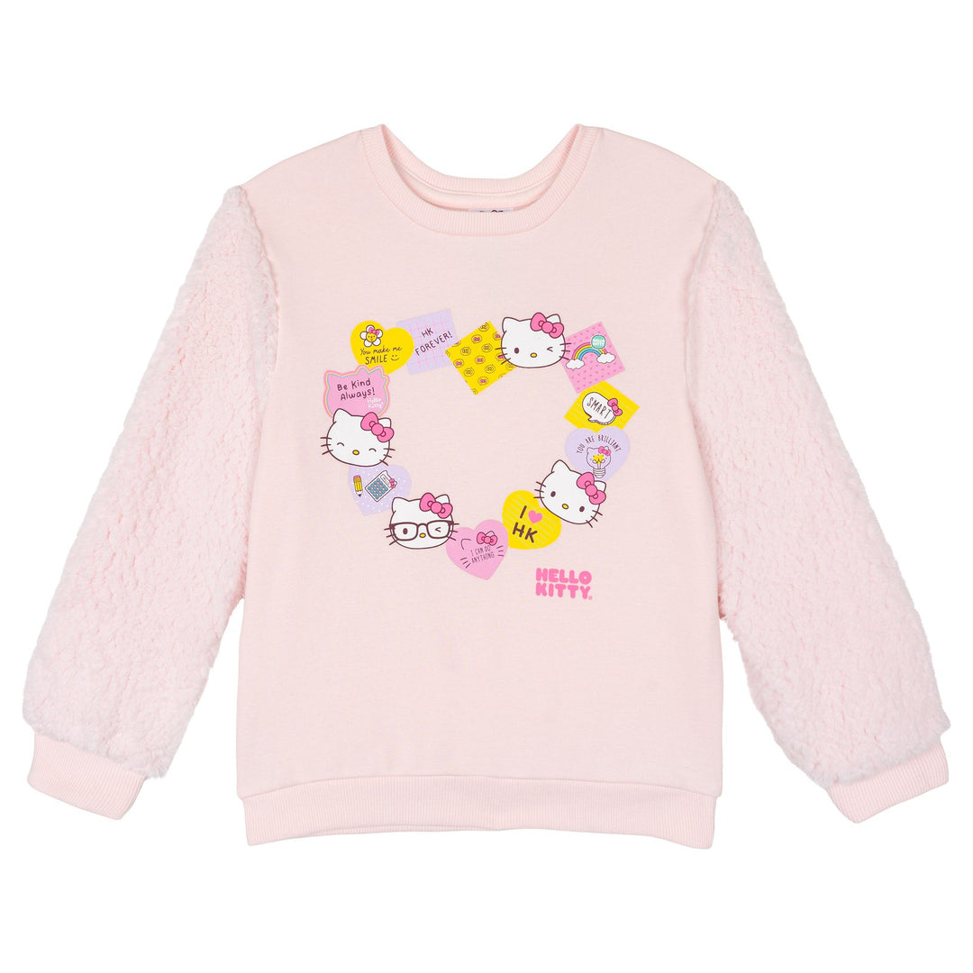 Hello Kitty Girls' Fleece Sweatshirt and Leggings Set Pink Plum