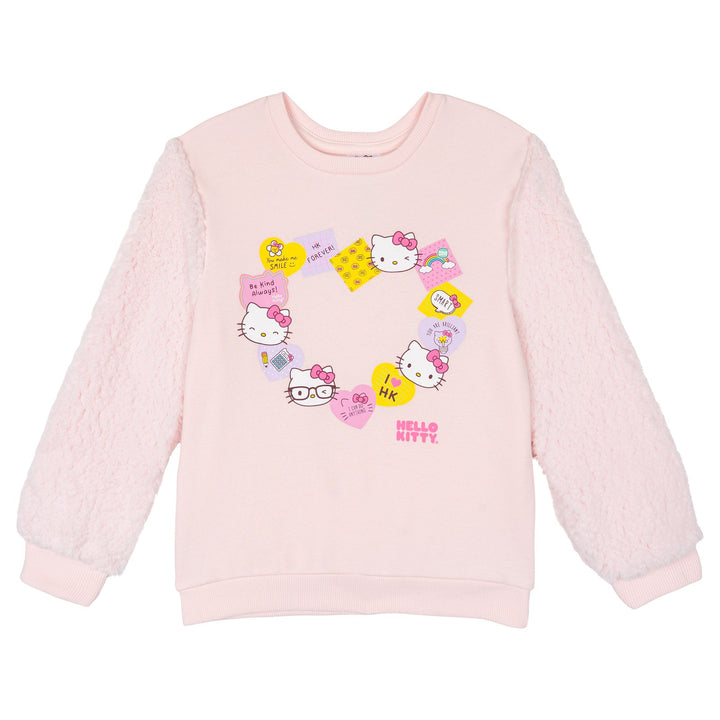 Hello Kitty Girls' Fleece Sweatshirt and Leggings Set Pink Plum