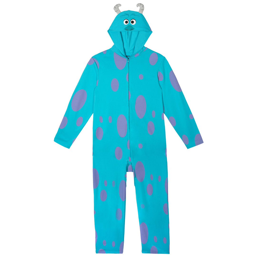 Monsters Inc. Sulley Men's Cosplay Hooded One Piece Teal Blue