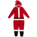 Dreamwave Santa Adult Men or Women Christmas Fleece Hooded One Piece Pajama Red