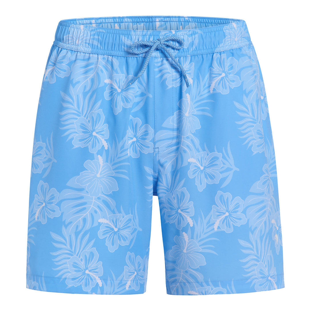Dreamwave Men's Compression Liner Swim Trunks with Phone Pocket 7 inch Inseam Anti Chafing Tropical Blue
