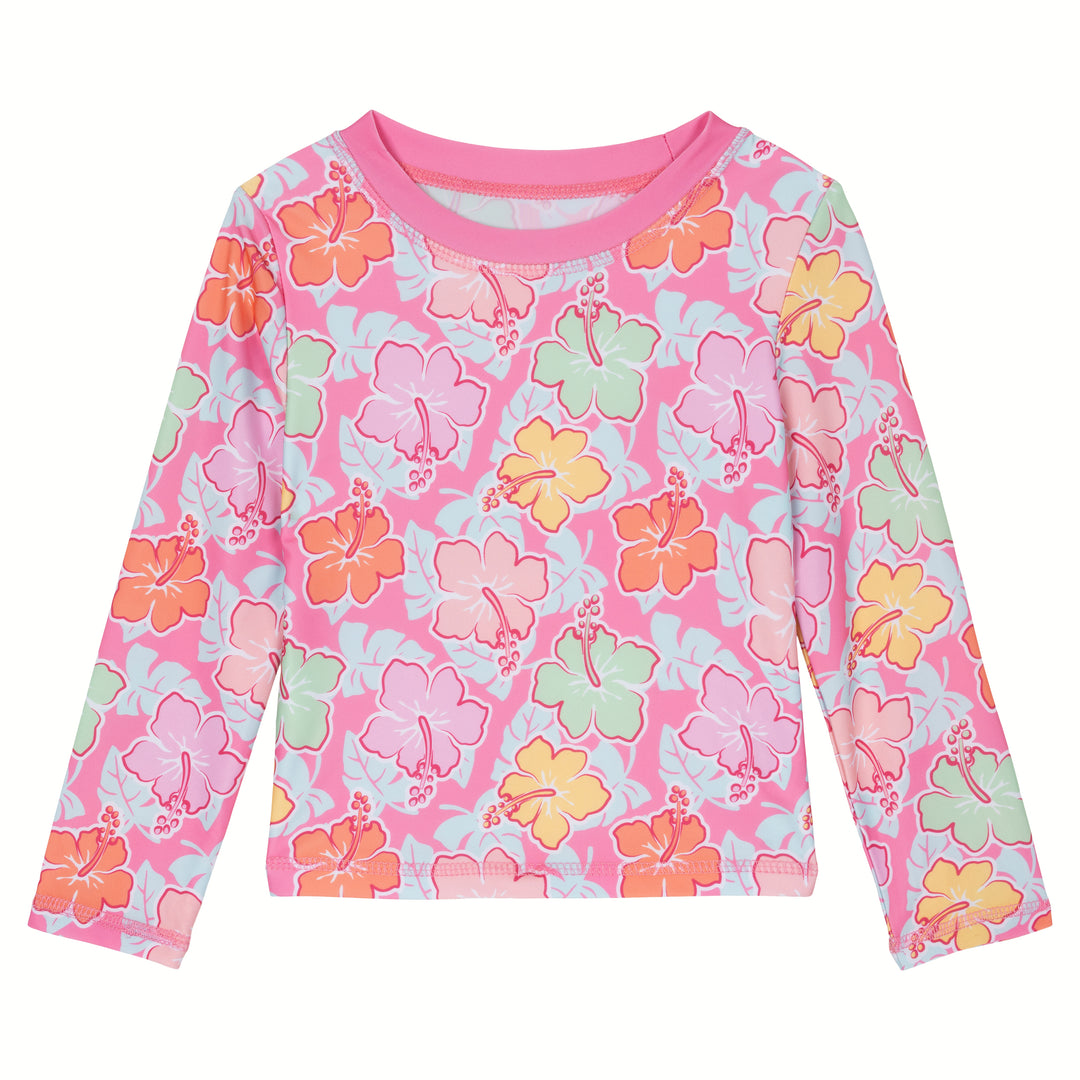 Dreamwave Girls' Swimwear 2-Piece Rash Guard and Bikini Bottom Set UPF 50+