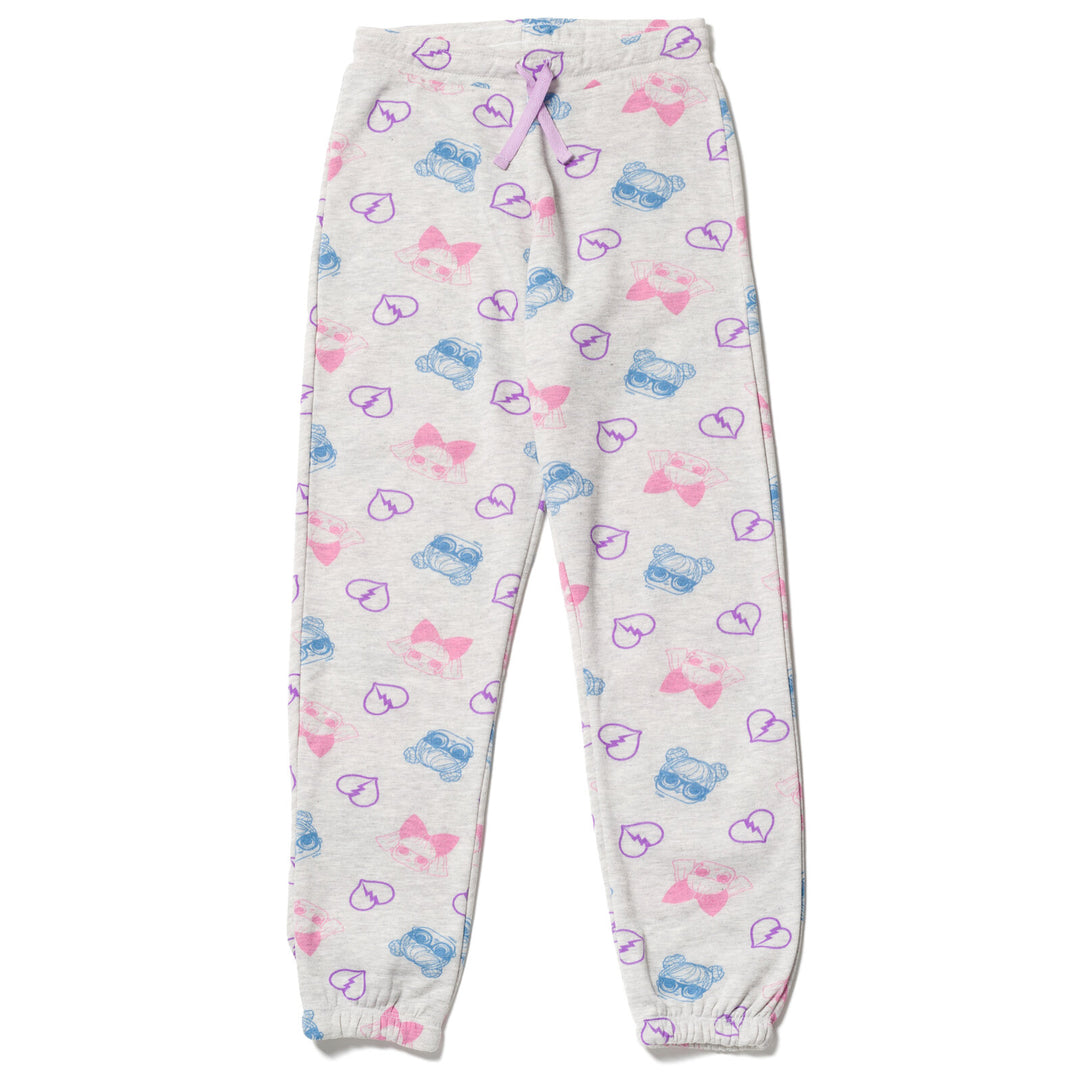 L.O.L. Surprise! Girls' 2-Pack Fleece Jogger Pants Grey Lilac