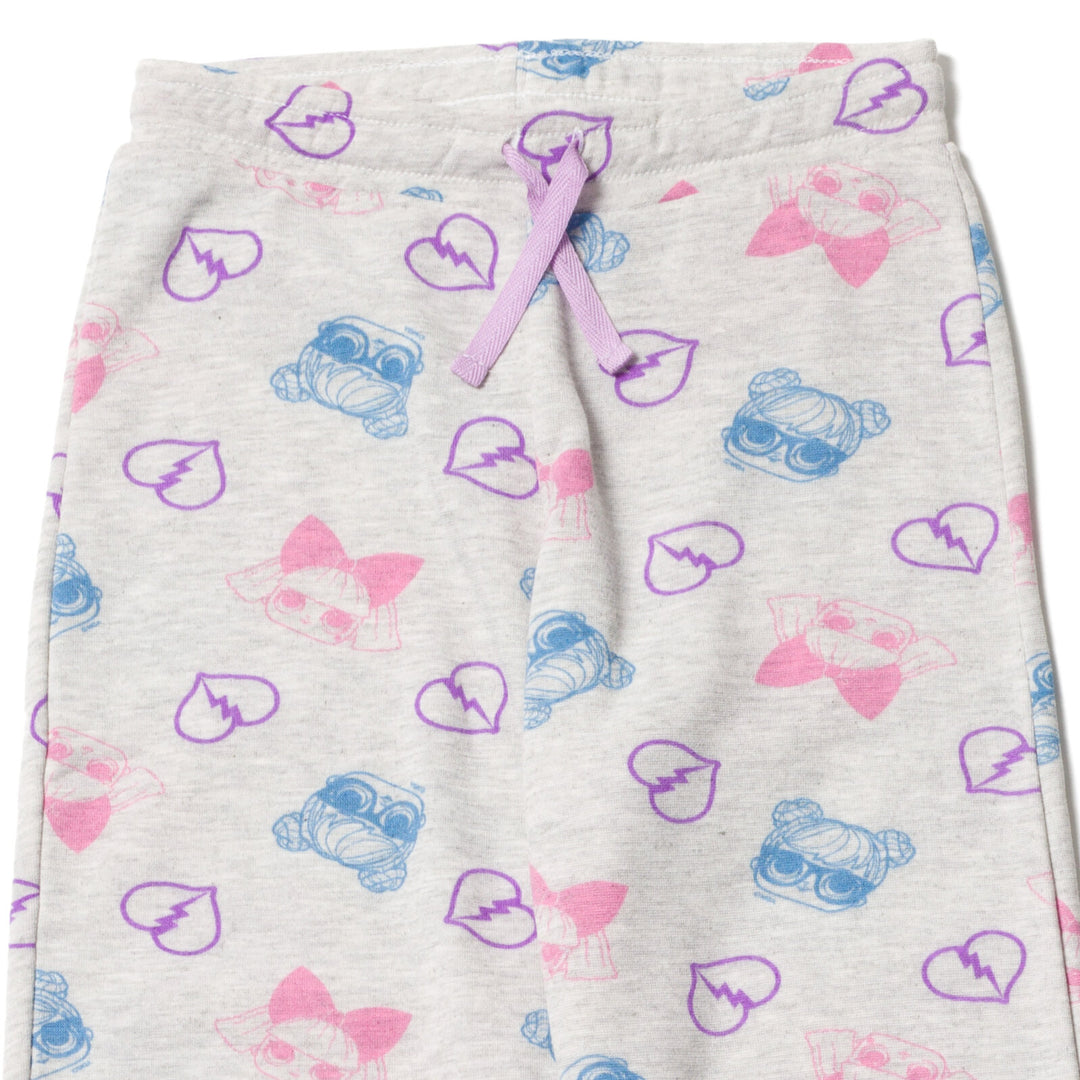 L.O.L. Surprise! Girls' 2-Pack Fleece Jogger Pants Grey Lilac