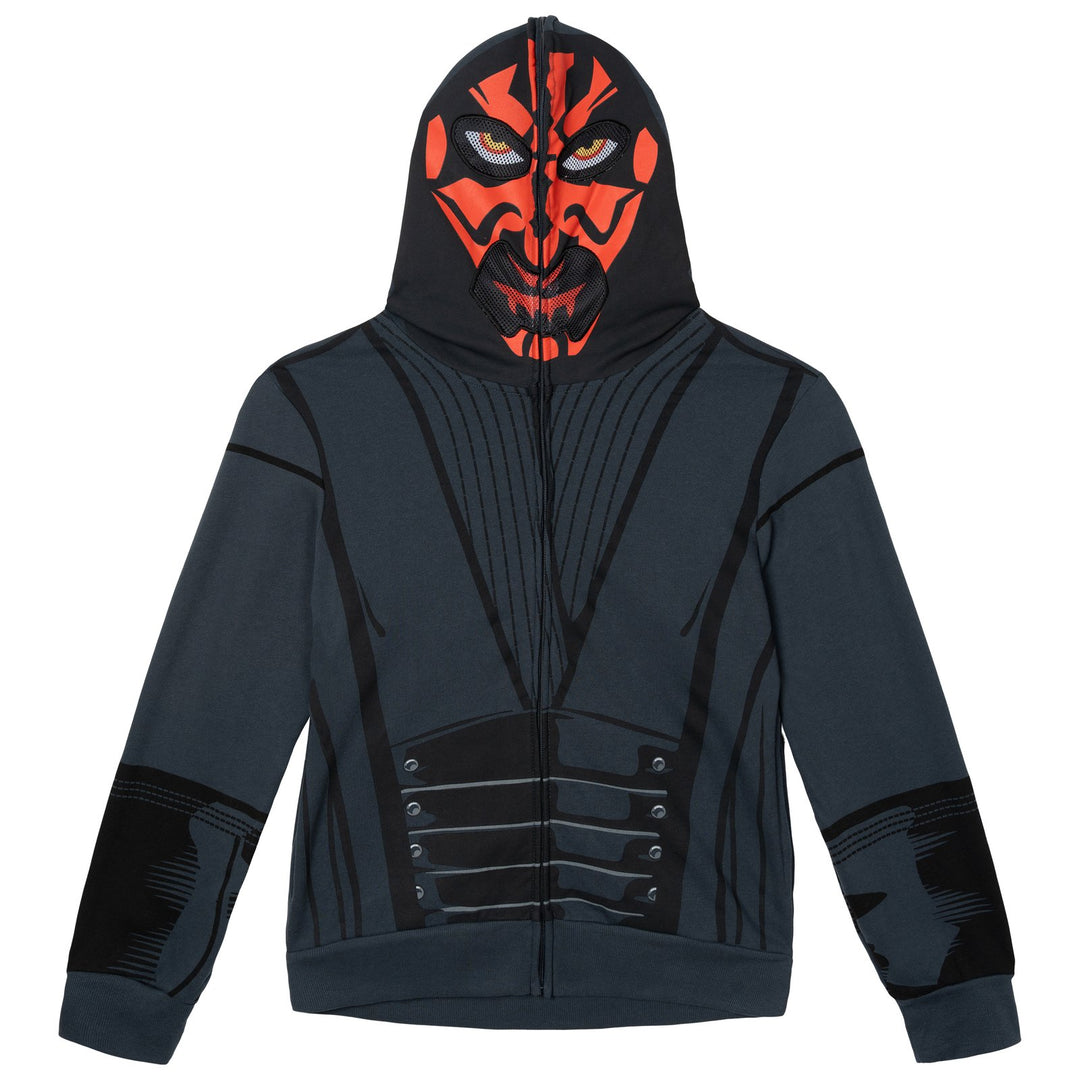 Star Wars Darth Maul Men's Cosplay Zip-Up Hoodie Red Black
