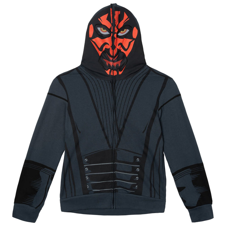 Star Wars Darth Maul Men's Cosplay Zip-Up Hoodie Red Black