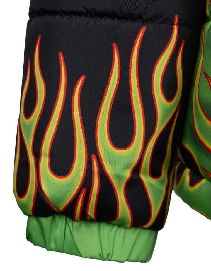 Monster Jam Boys' Hooded Puffer Jacket Grave Digger Green