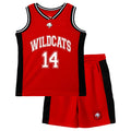 High School Musical Basketball Jersey and Shorts Set Red Black White