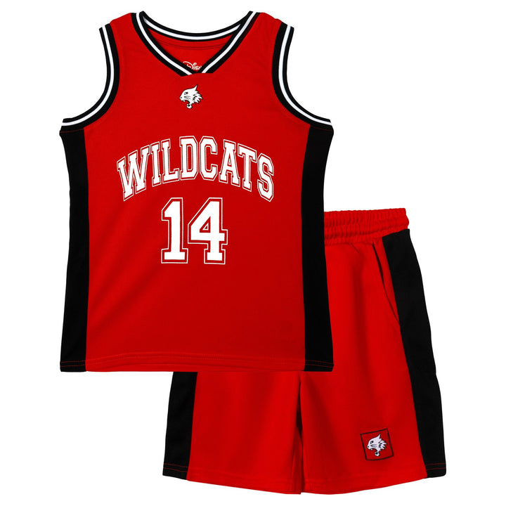 High School Musical Basketball Jersey and Shorts Set Red Black White