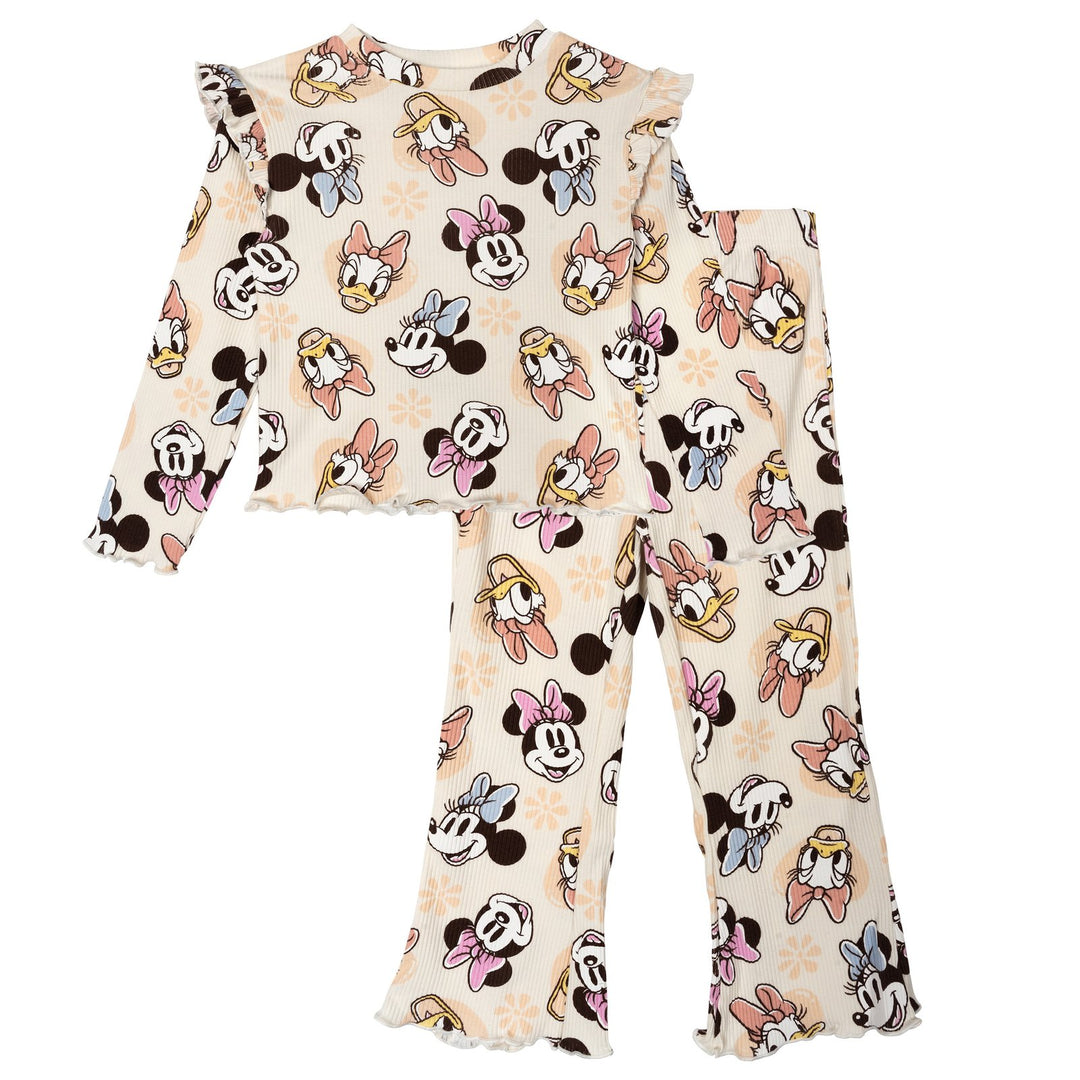 Minnie Mouse Girls' Ribbed Long Sleeve Tee and Pants Set Tusk Daisy