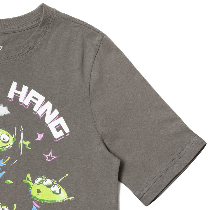 Toy Story Boys' 2-Pack Short Sleeve Graphic T-Shirts Aliens Gray White