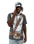Star Wars The Mandalorian Adult Men or Women Cosplay Hooded T-Shirt Grey