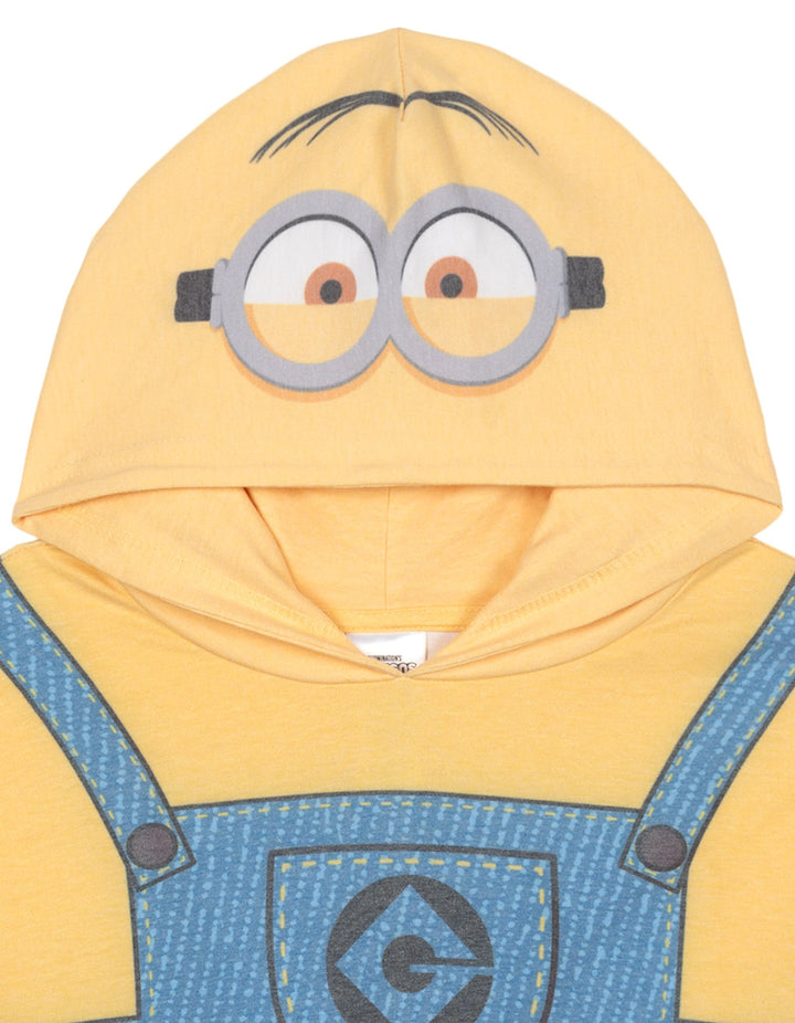 Minions Adult Men or Women Cosplay Hooded T-Shirt Bright Yellow Blue