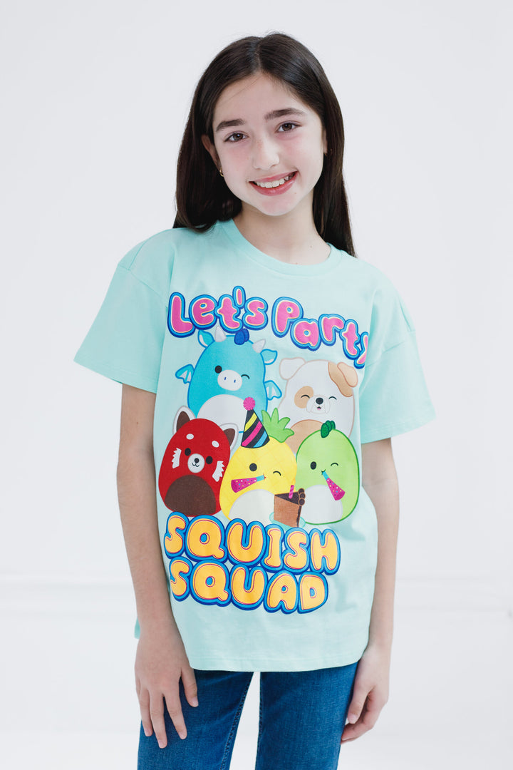 Squishmallows Girls' Birthday Short Sleeve T-Shirt Aruba Blue
