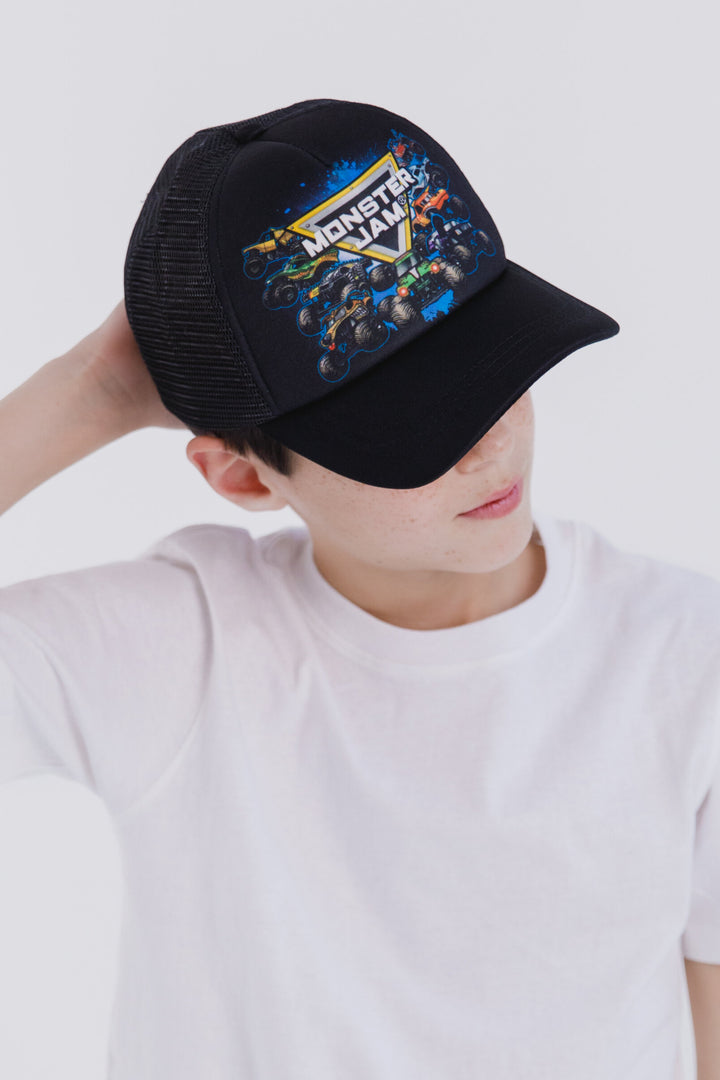 Monster Jam Boys' Strapback Baseball Cap Multi Truck Black