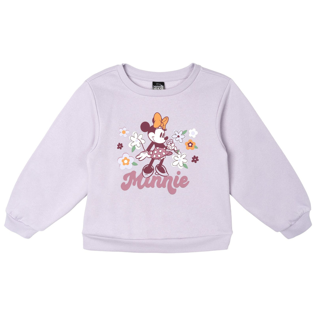 Minnie Mouse Girls' 2-Piece Sweatshirt and Flare Leggings Set Retro Plum