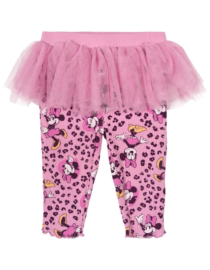 Minnie Mouse Baby Girls' Bodysuit and Tutu Leggings Set Pink Leopard