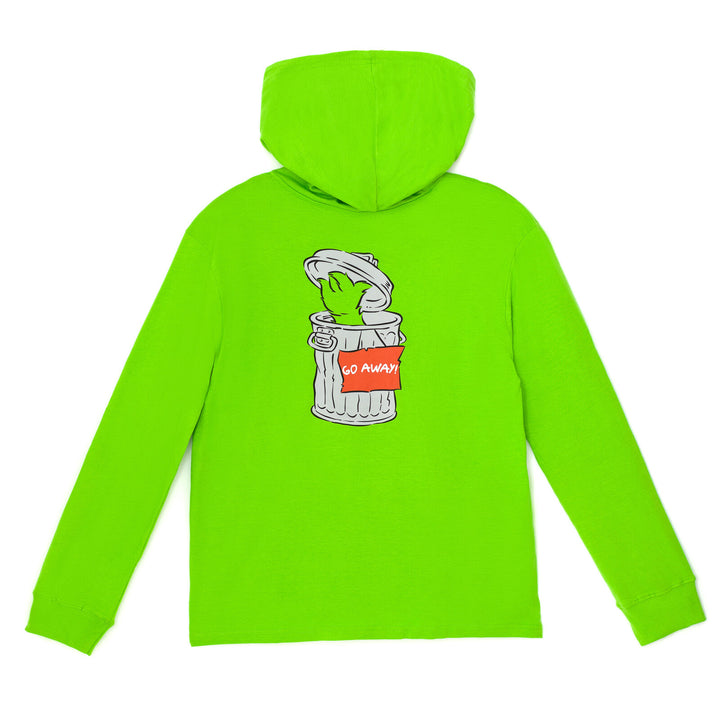 Sesame Street Oscar the Grouch Men's Hooded T-Shirt Slimey Green