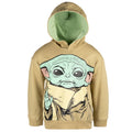 Star Wars The Mandalorian Grogu Fleece Hooded Sweatshirt Tan