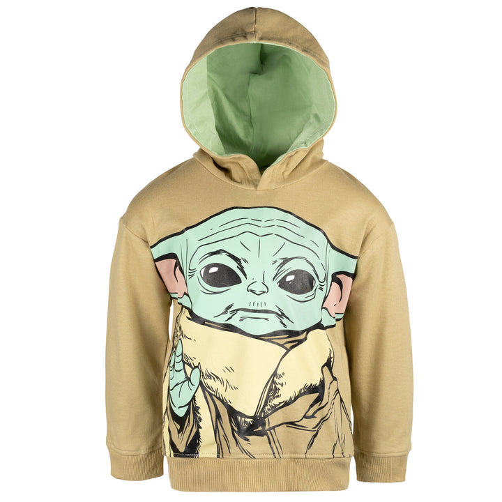 Star Wars The Mandalorian Grogu Fleece Hooded Sweatshirt Tan