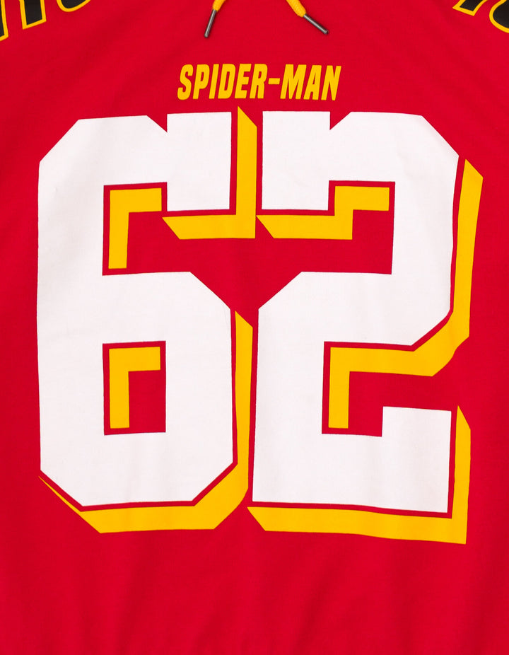 Marvel Spider-Man Men's Fleece Pullover Hoodie Red Yellow Spiderman