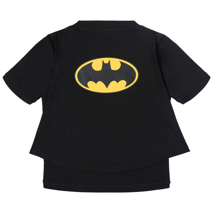 DC Comics Justice League Batman Cosplay Rash Guard and Swim Trunks Set Black