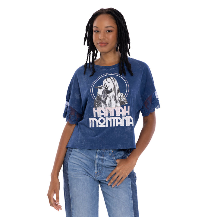 Hannah Montana Women's Short Sleeve T-Shirt Blue Wash