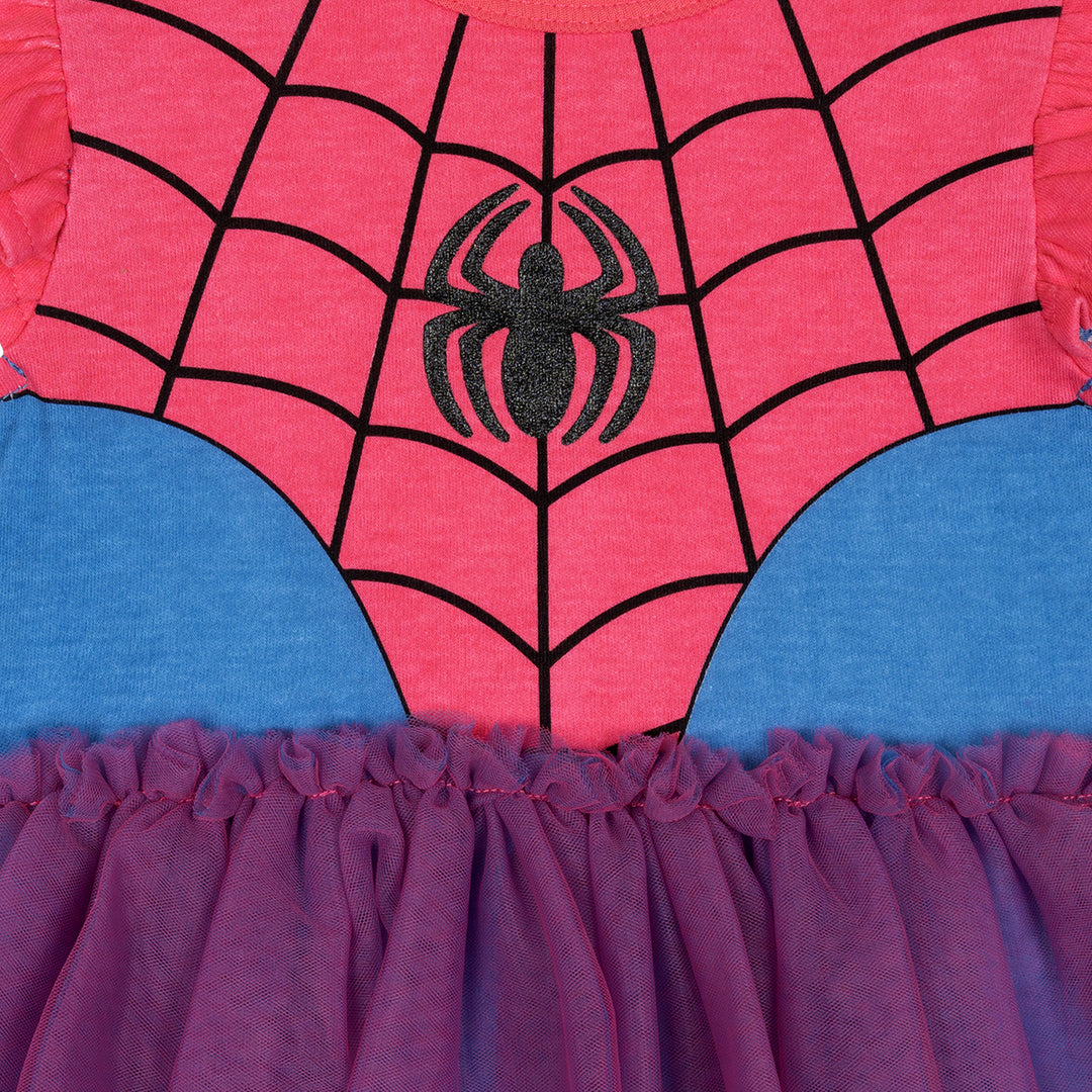 Marvel Spider-Man Baby Girls' Cosplay Tutu Bodysuit and Headband Set Pink Blue