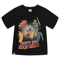 LEGO Ninjago Boys' Short Sleeve T-Shirt Black Ninja Skills