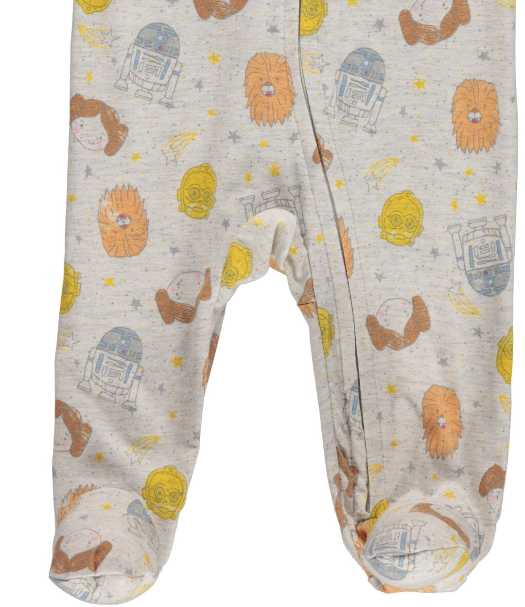 Star Wars Baby Girls' 2-Pack Footed Sleep N Play Light Grey Leia R2D2