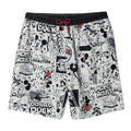 Disney Mickey Mouse & Friends Men's Swimwear Swim Trunks Light Grey Black Red