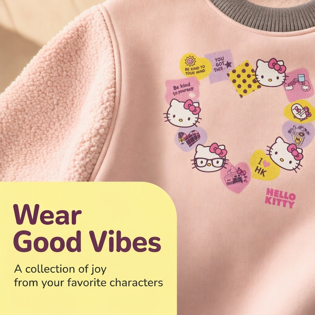 Hello Kitty Girls' Fleece Sweatshirt and Leggings Set Pink Plum