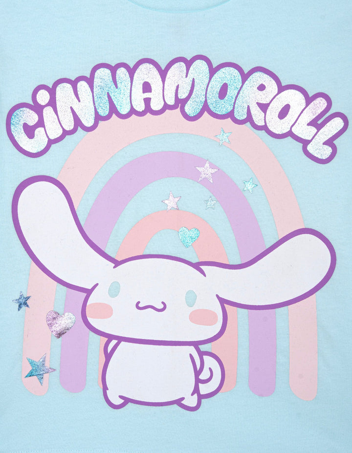 Hello Kitty Cinnamoroll Girls' Short Sleeve T-Shirt Blue