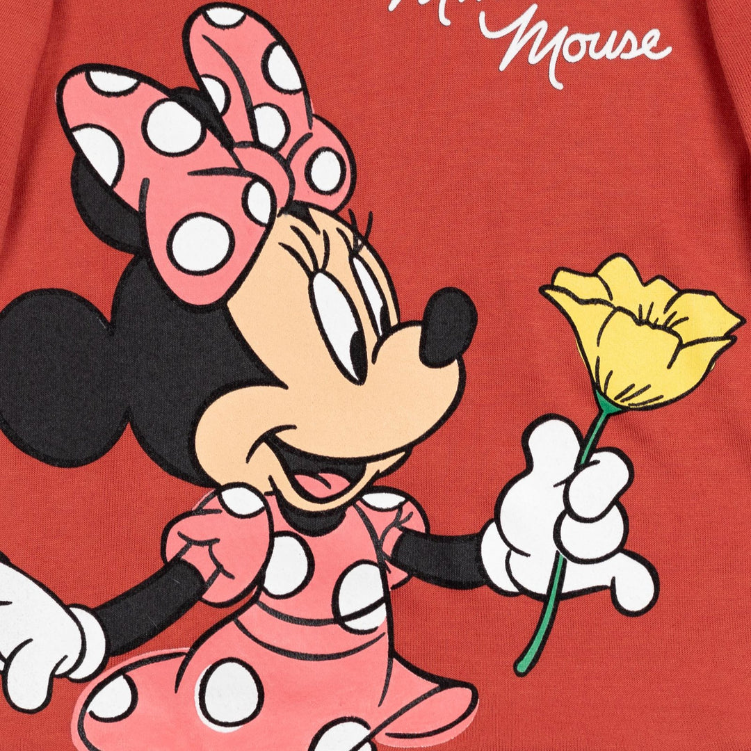 Minnie Mouse Girls' Fleece Hooded Sweatshirt Red