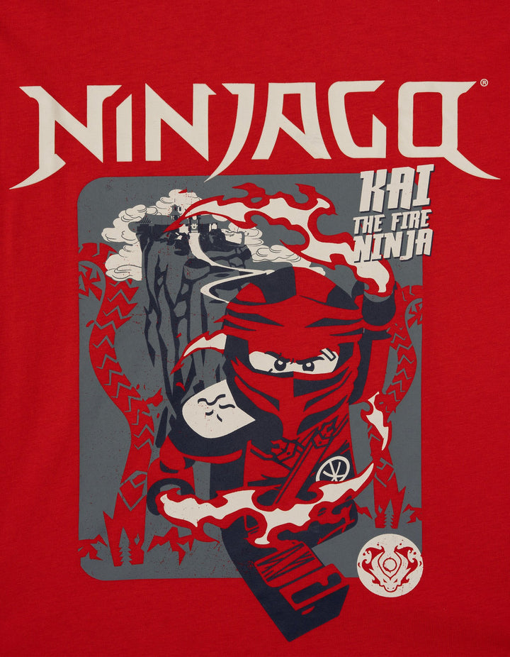 LEGO Ninjago Boys' Short Sleeve T-Shirt Red Fire Ninja Kai