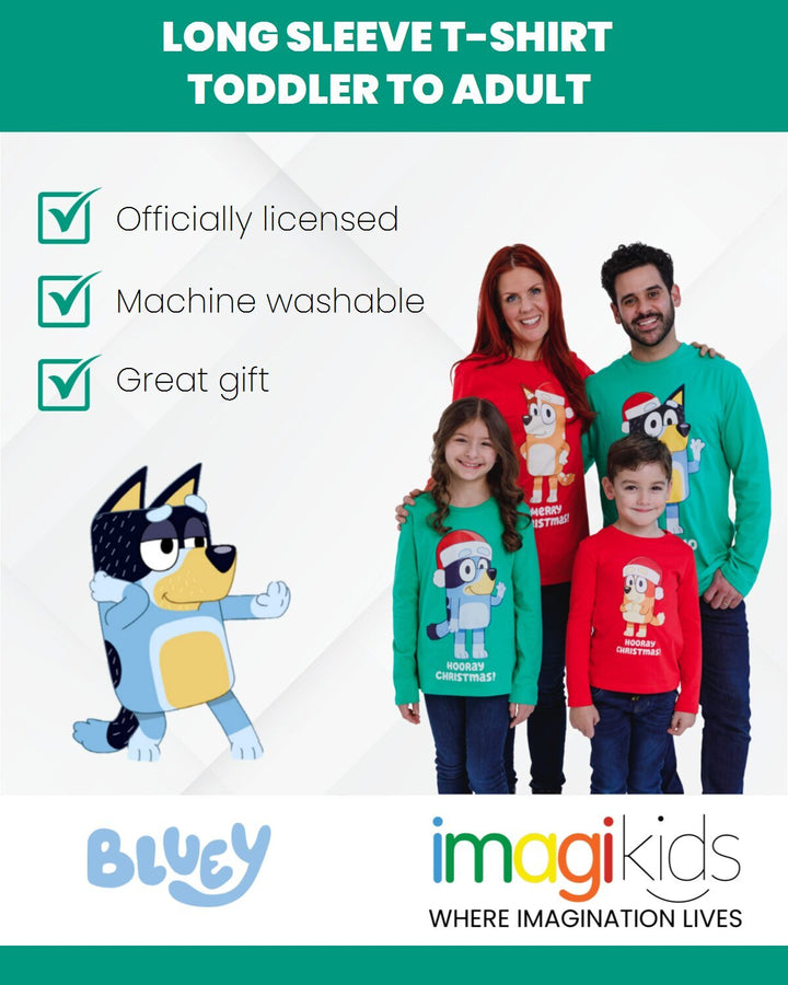 Bluey Bandit Dad Men's Christmas Long Sleeve Tee Forest Green
