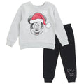 Disney Mickey Mouse Boys' Holiday 2-Piece Fleece Sweatshirt and Pants Set Grey