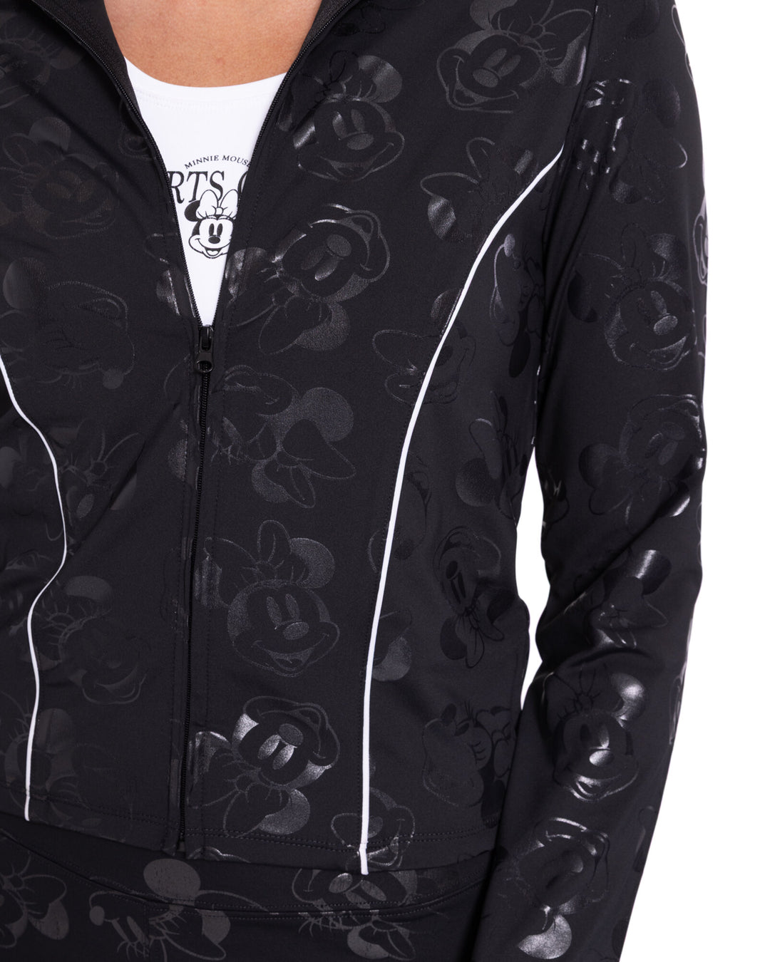 Minnie Mouse Women's Athletic Zip-Up Jacket Black