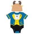Disney Beauty and the Beast 2-Piece Cosplay Bodysuit and Hat Set Blue Yellow