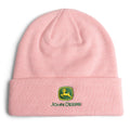 John Deere Women's Knit Beanie Hat Rose Pink