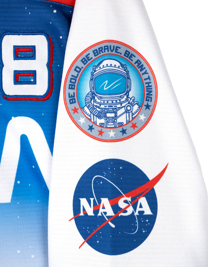 NASA Boys' Athletic Hockey Jersey Red White Royal Blue
