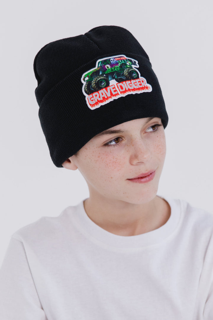 Monster Jam Grave Digger Boys' Beanie Black